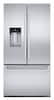 Front. JennAir - Rise 23.84 Cu. Ft. French Door Counter Depth Refrigerator with External Dispenser - Stainless Steel.