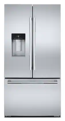 JennAir - Rise 23.84 Cu. Ft. French Door Counter Depth Refrigerator with External Dispenser - Stainless Steel
