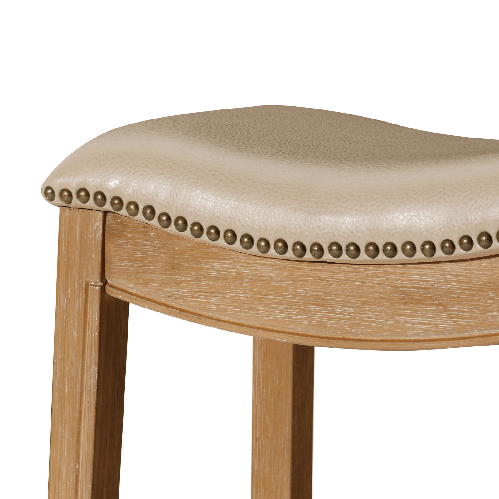 Alt View 7. Maven Lane - 31" Adrien Saddle Bar Stool In Weathered Oak Finish With Vegan Leather - Weathered Oak.