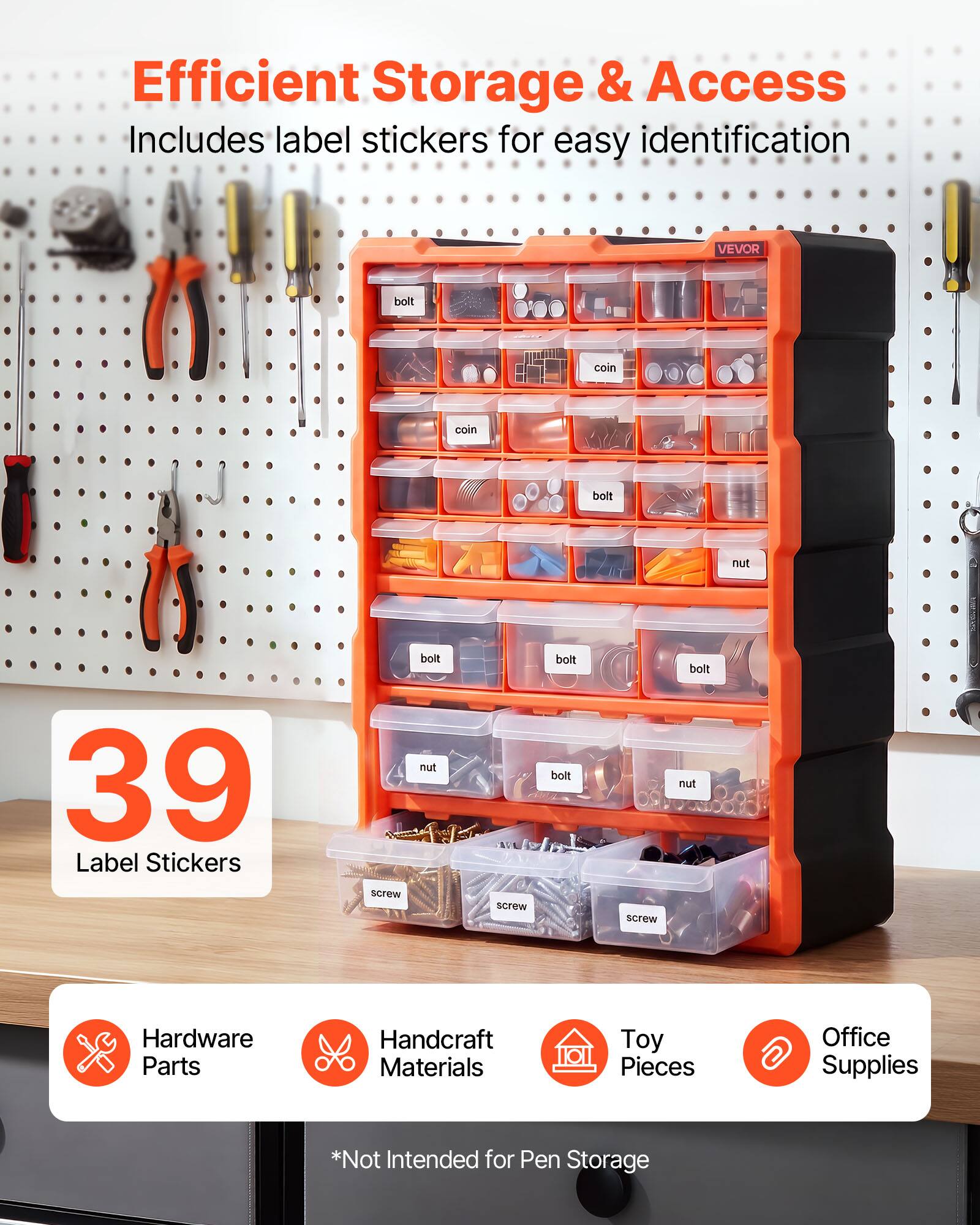 Efficient Storage & Access  
Includes label stickers for easy identification  
VEVOR bolt coin coin bolt nut 39 Label Stickers screw bolt nut screw bolt bolt screw bollt nut Hardware Parts Handcraft Materials Toy Pieces Office Supplies  
*Not Intended for Pen Storage