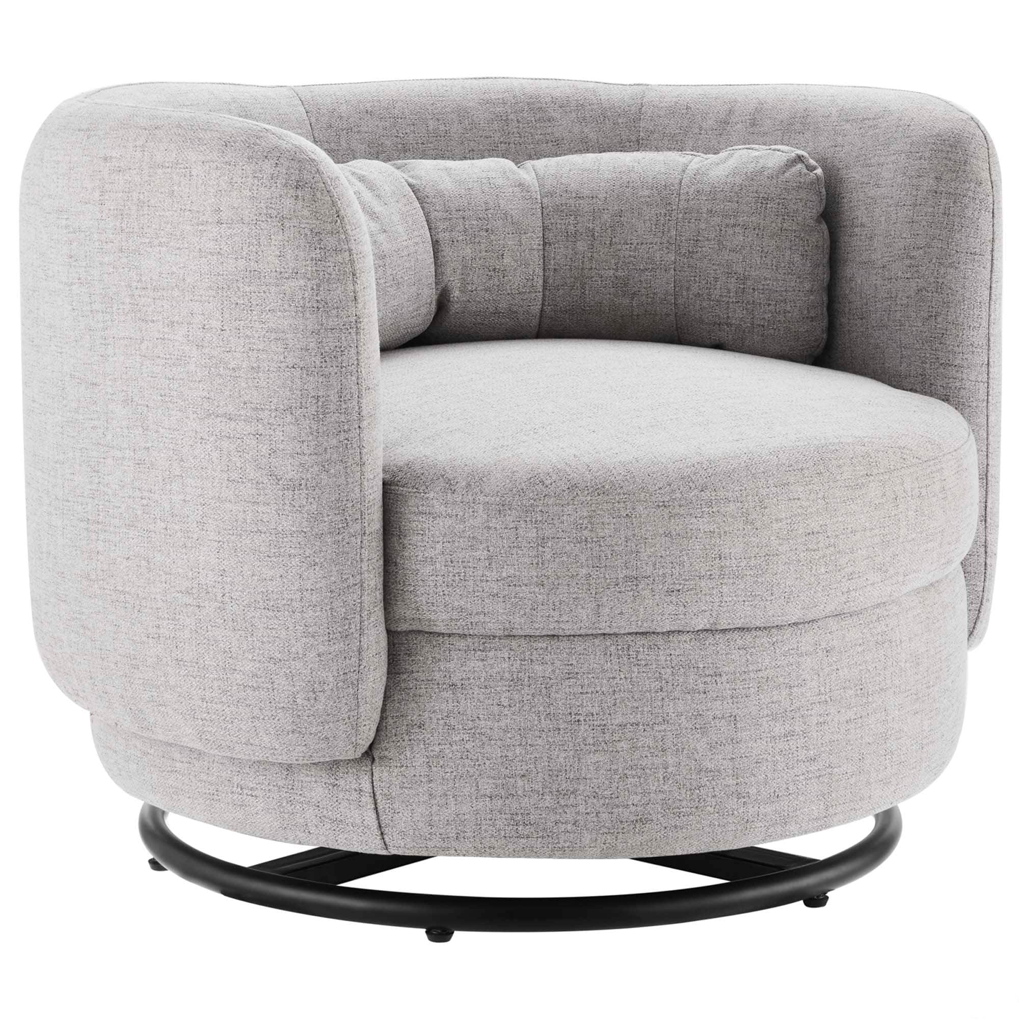 Angle. Modway - Relish Upholstered Fabric Swivel Chair by Modway - Black Light Gray.