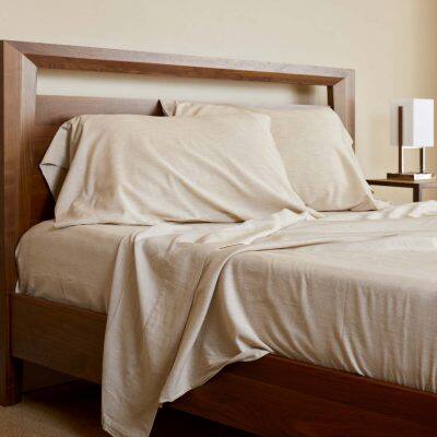 Alt View 4. BedVoyage - Sheet Set - Viscose from Bamboo + Cotton - Breathable & Cozy - Beige.