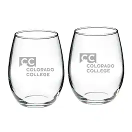 Jardine - Colorado College Tigers 21oz. 2-Piece Stemless Wine Glass Set - Multicolor
