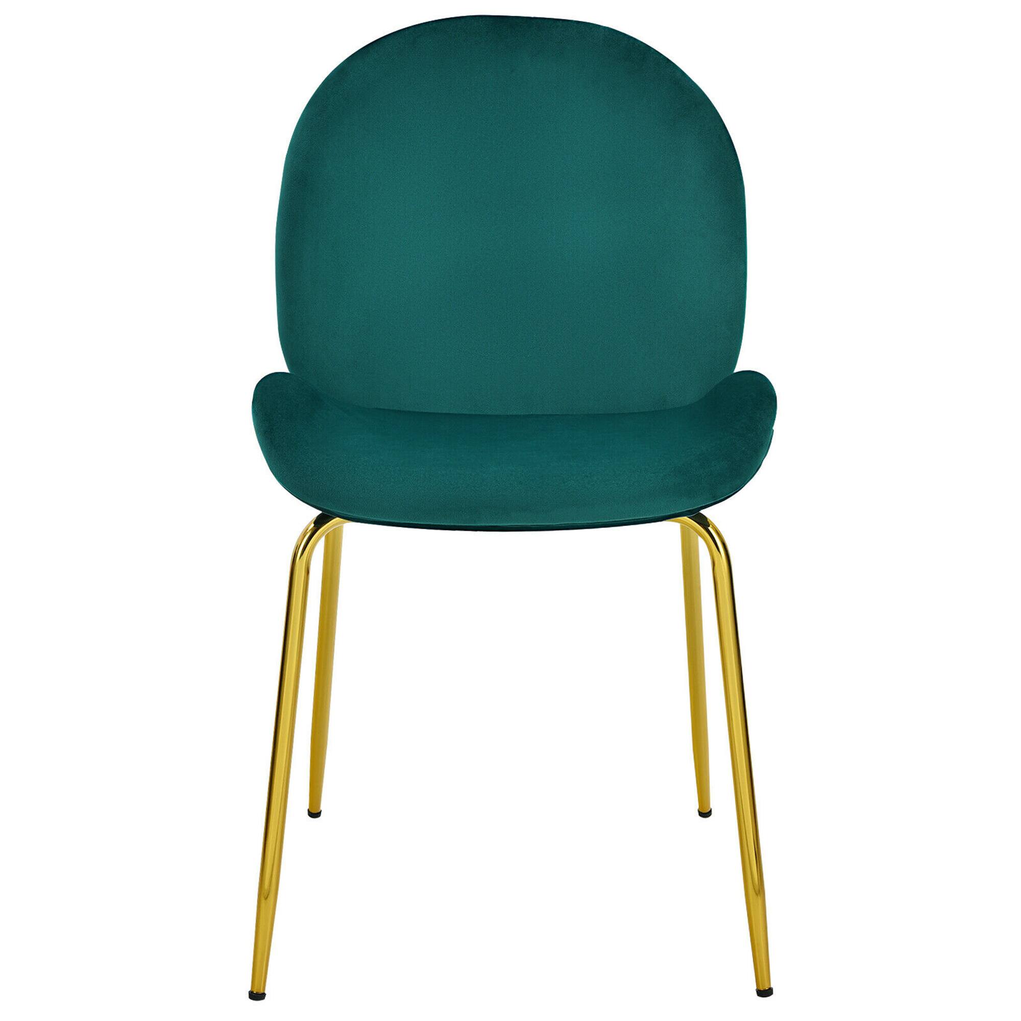 Alt View 8. Gymax - Gymax 4PCS Velvet Dining Chair Accent Leisure Chair Armless Side Chair Green - Green.