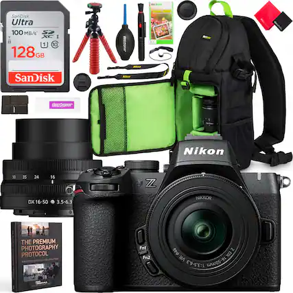 RCONT SanDisk Ultra 100 MB/s S I 1 10 128G GB Jpaboaap Screen GUARO .. . -g I deccTIn NiNOR SanDisk - Nikon decogear - Nikon 50 35 24 16 Q ZZ DX 16-50 3.5-6.3 NIKKOR i THE PREMIUM PHOTOGRAPHY | PROTOCOL 2 H DPERATIONS AMASTERCLASS MUTOUAN EO SSEHTTIALS - O Fn1 Fn2 $46 N DX VR DX16-50mm 1:3.5-6.3