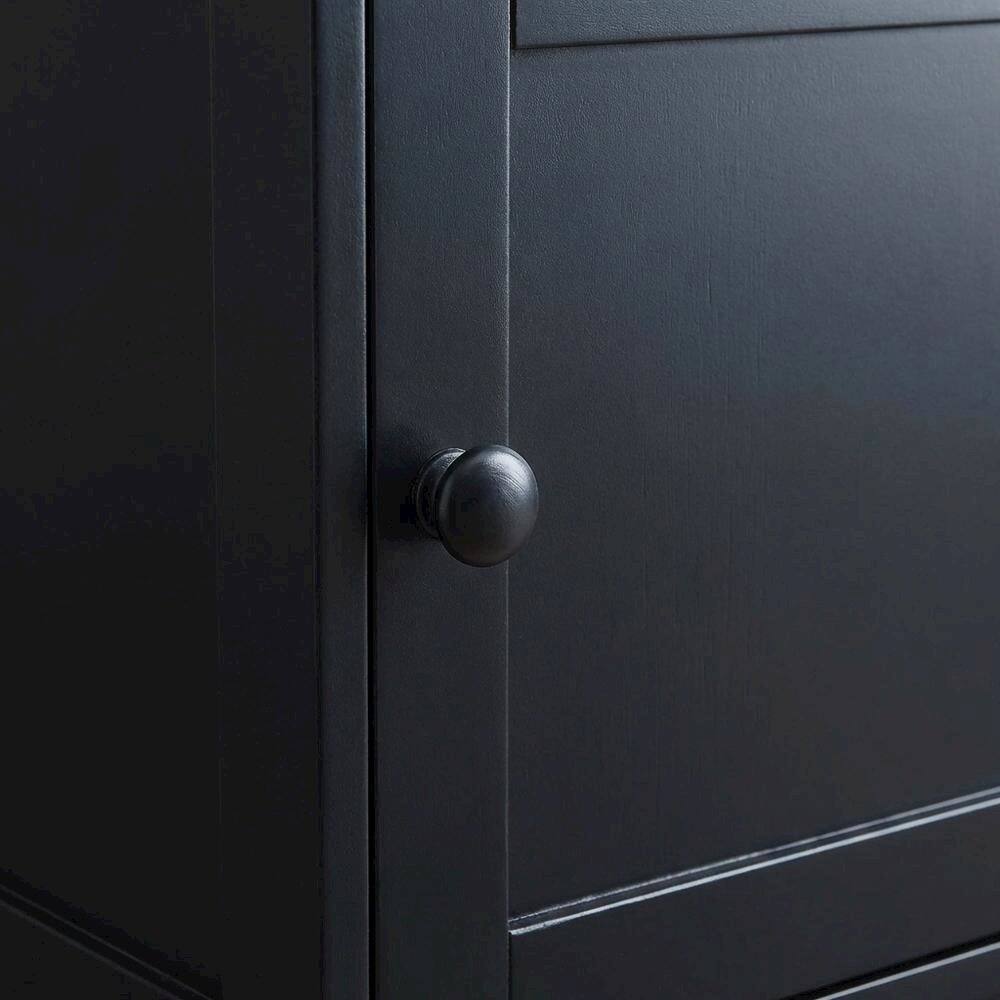Alt View 2. FurniFact - Wooden End Table with Cabinet for Living Room or Bedroom Use - Black.
