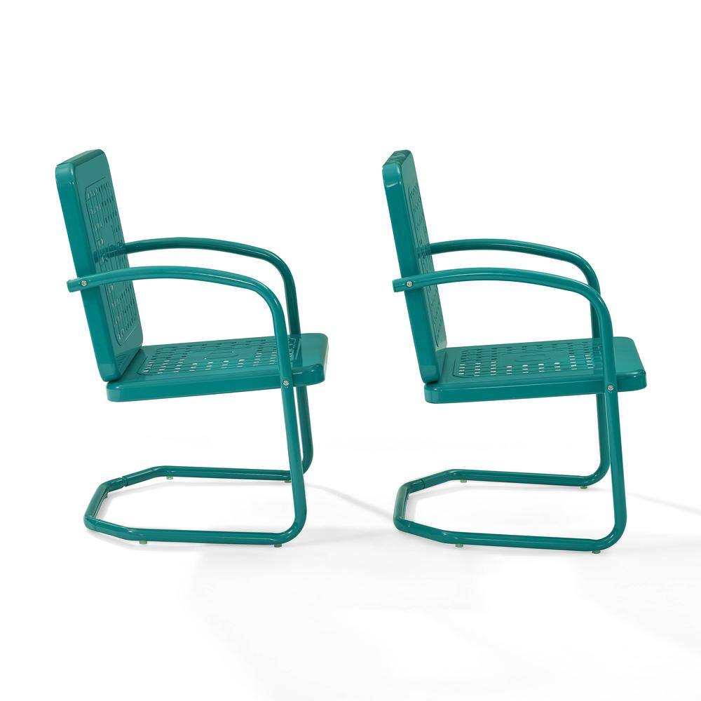 Alt View 1. Crosley Furniture - Bates 2Pc Retro Outdoor Chair Set - 2 Armchairs - Turquoise Gloss.