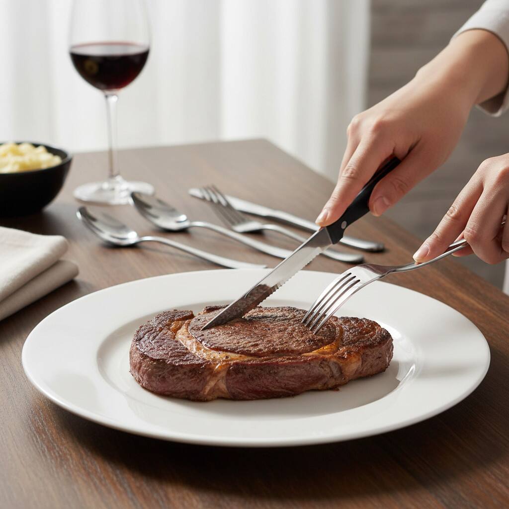 Alt View 2. Dazzed Corner - 48-Piece Stainless Steel Silverware Set with Steak Knives, Flatware Set for 8 - Silver.