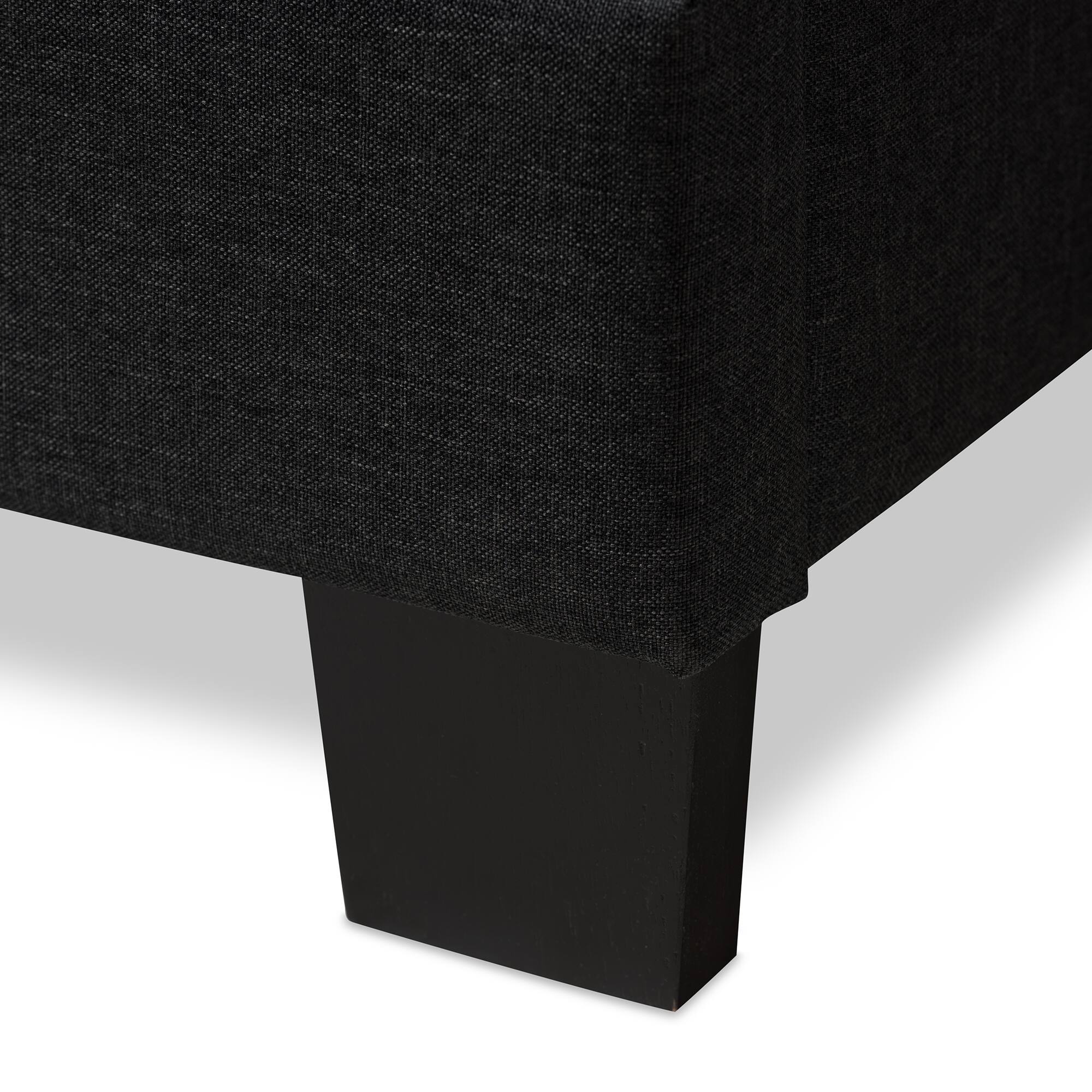 Alt View 1. Baxton Studio - Brookfield Modern and Contemporary Fabric Bed - Dark Grey.