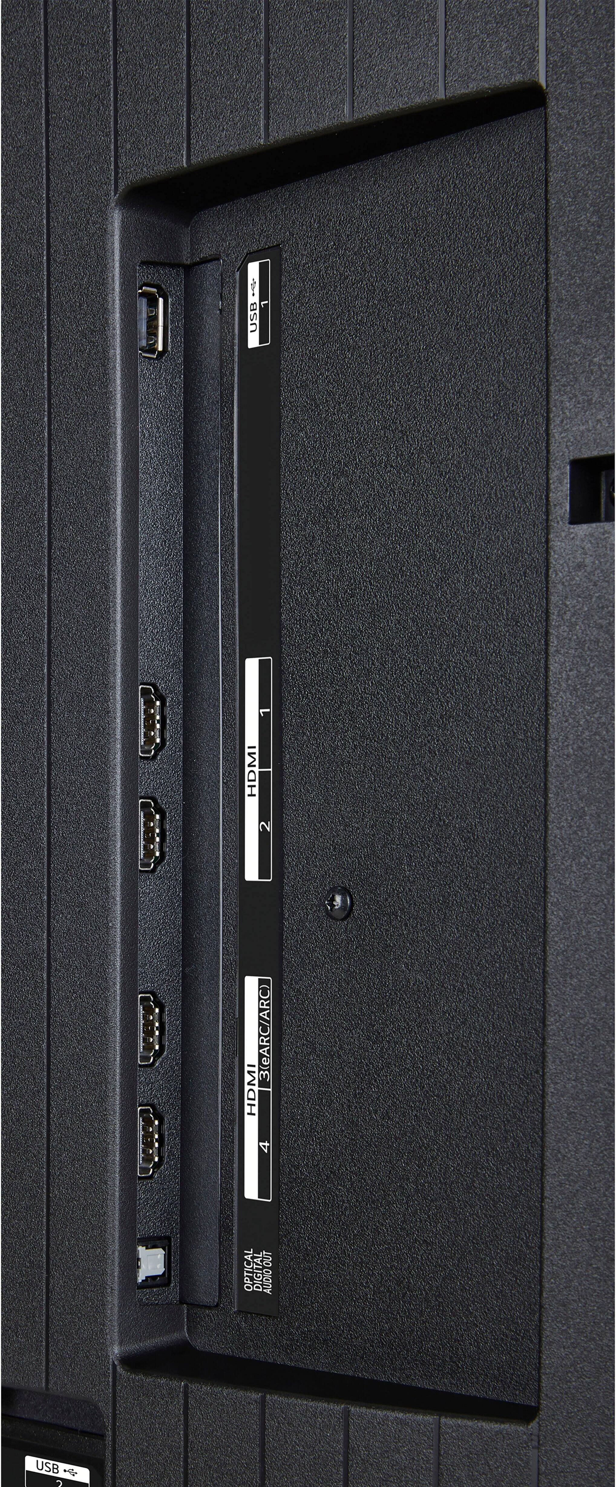 The text on the image reads: "USB, HDMI 1, HDMI 2 (eARC/ARC), HDMI 3 (Optical Digital Audio Out), USB."