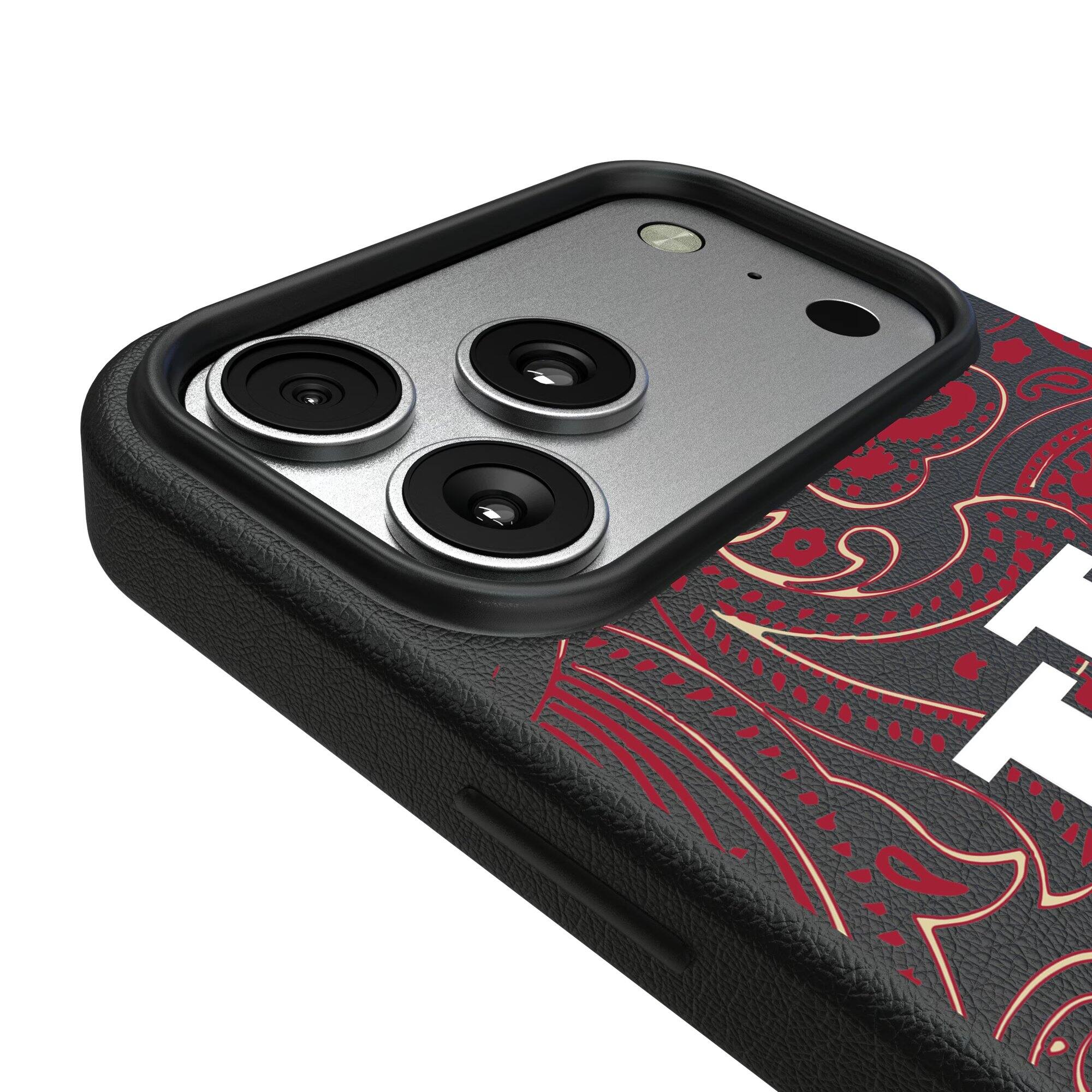 Alt View 2. Keyscaper - Indiana Hoosiers Paisley iPhone Magnetic Bump Case - 15 - Black.