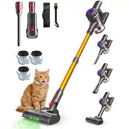 COQOOL - Cordless Stick Vacuum Cleaner 450W/48Kpa, 45 Mins Max Runtime, for Pet Hair Car Carpet Hardwood Floor - G