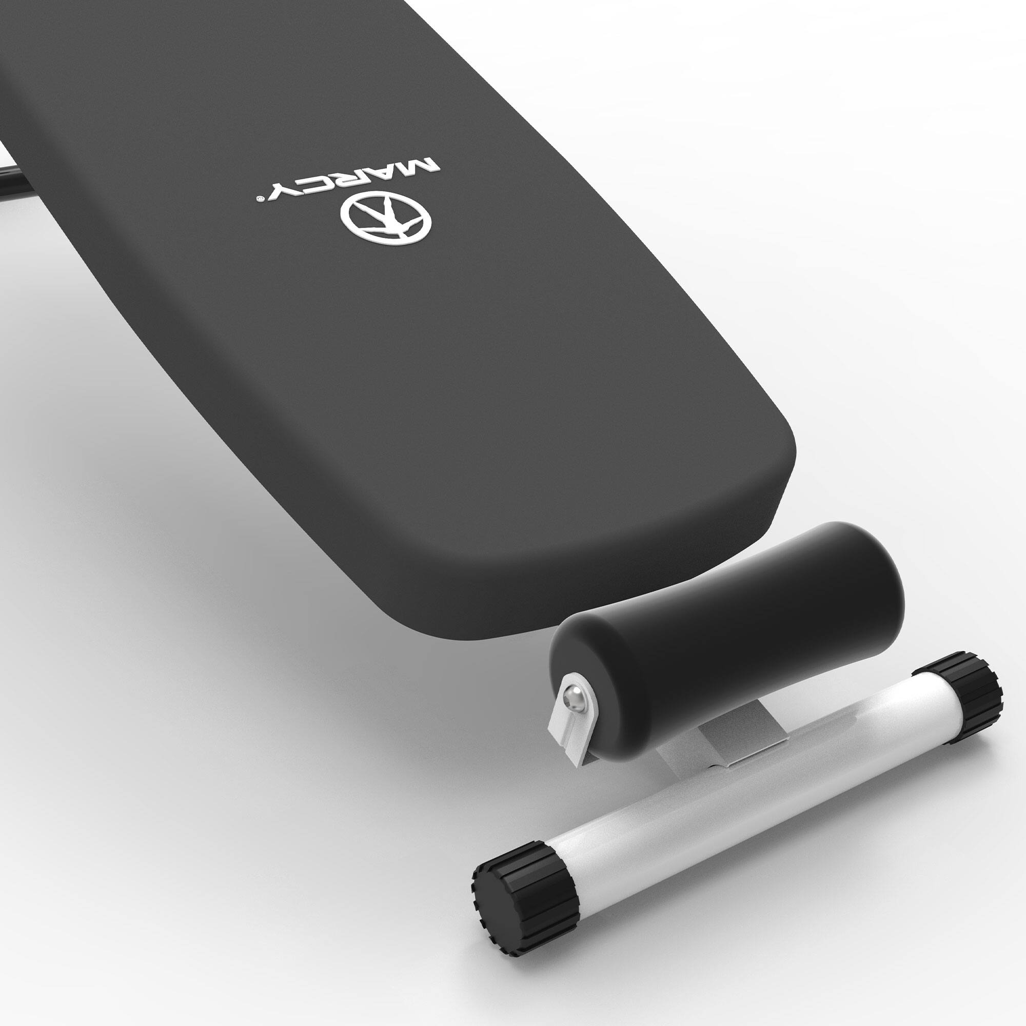 Alt View 5. Marcy - Marcy Folding Utility Bench Slant Board w/Headrest for Home Gym Exercise, White - White/Black.