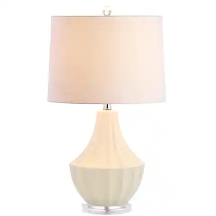 Front. Jonathan Y - Tate 24.5" Ceramic LED Table Lamp, Cream - Cream.