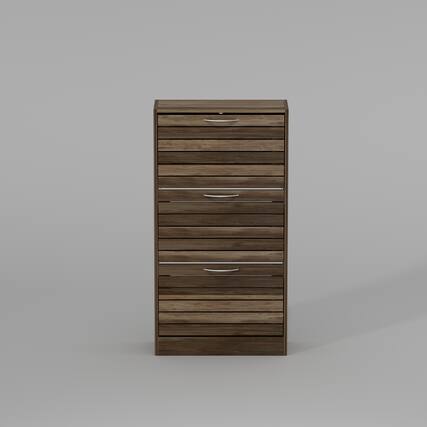 Front. Famapy - Famapy Farmhouse - Style Rustic Wood Shoe Cabinet – Flip - Down Drawers, Adjustable Shelves for Organized - Brown.