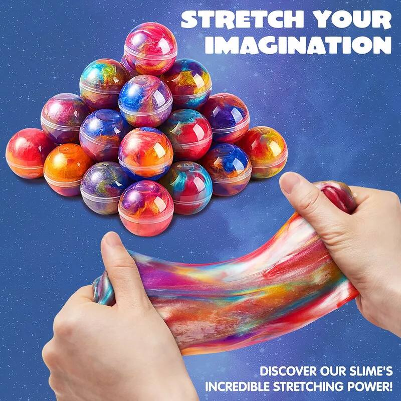 STRETCH YOUR IMAGINATION  
DISCOVER OUR SLIME'S INCREDIBLE STRETCHING POWER!