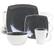 Front. Gibson - Gibson Elite Soho Lounge 16 Piece Stoneware Dinnerware Set in Grey - Gray.