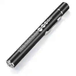 Cluzine - USB Rechargeable Medical Pen Flashlight, Dual White/Warm Light with Pupil Gauge