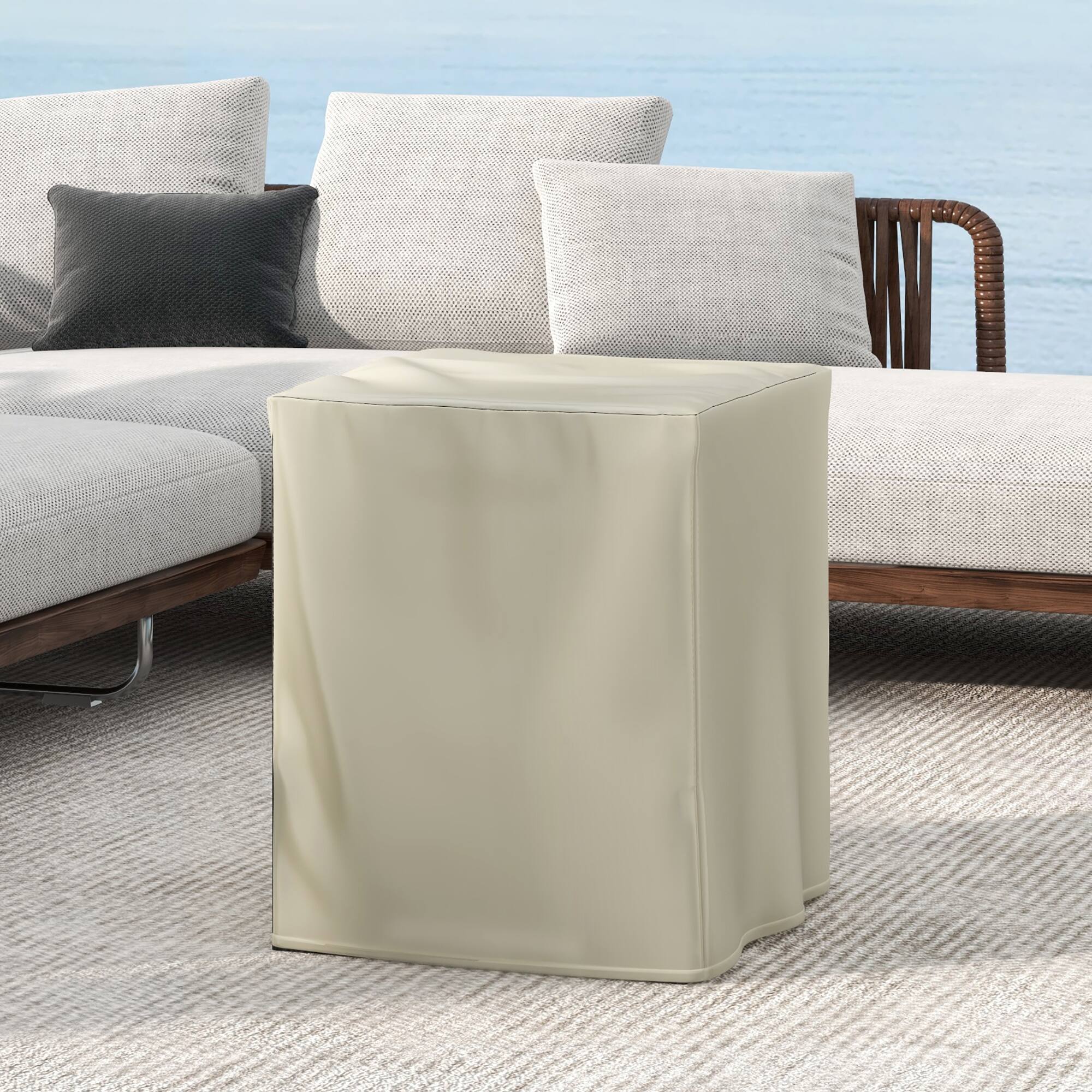 Alt View 3. Gymax - Gymax Propane Metal Tank Cover w/ Adjustable Foot Pad Cut-out Handle for Patio Garden - Gray.