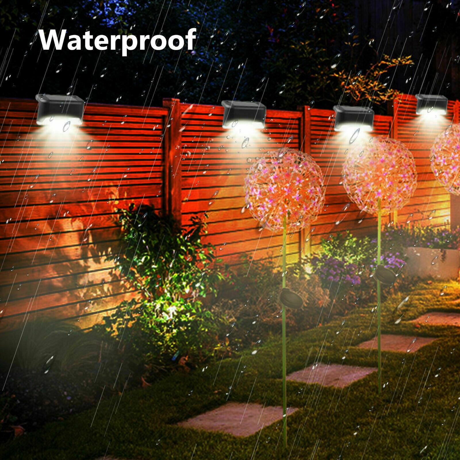 Alt View 1. Oumilen - 4 Pack Solar Step Deck Lights – Waterproof Warm White LED Fence Lights for Outdoor Stairs Patio Garden.