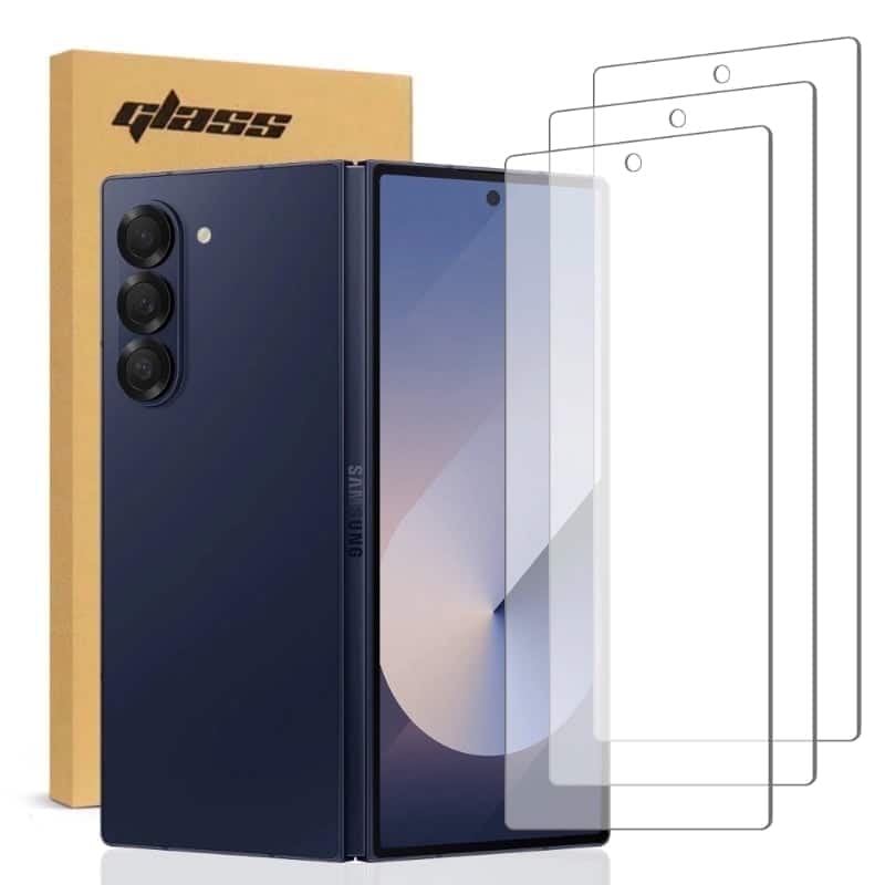 RomeTech - Samsung Galaxy Z Fold 6 Tempered Glass Screen Protector 3 Per Pack - Transparent