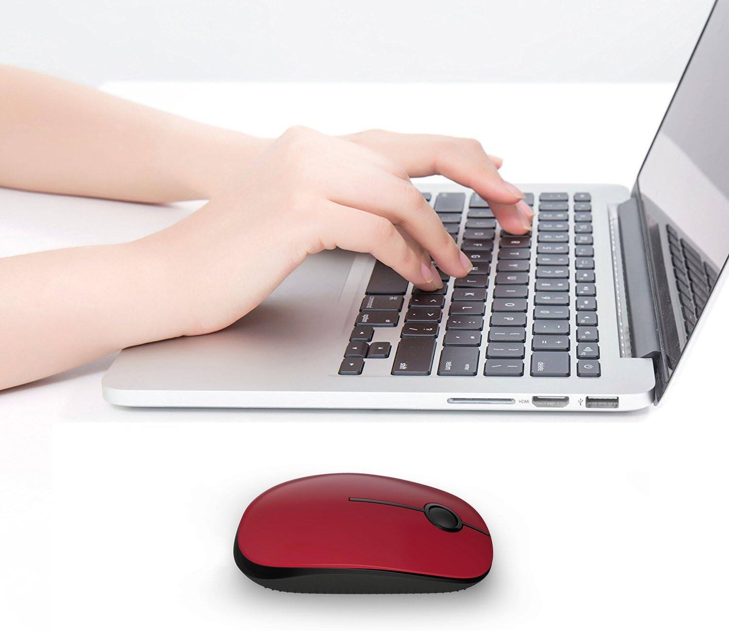 Alt View 4. SEENDA - Wireless Mouse, 2.4G Slim Computer Laptop Mouse - Red.