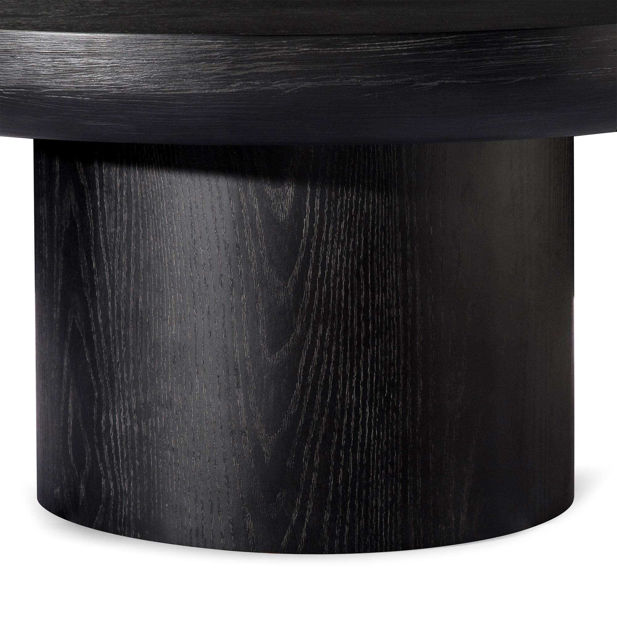Alt View 2. Maven Lane - Maven Lane Owen Rustic Circular Wooden Coffee Table, 36" Round, Aged Black - Aged Black.