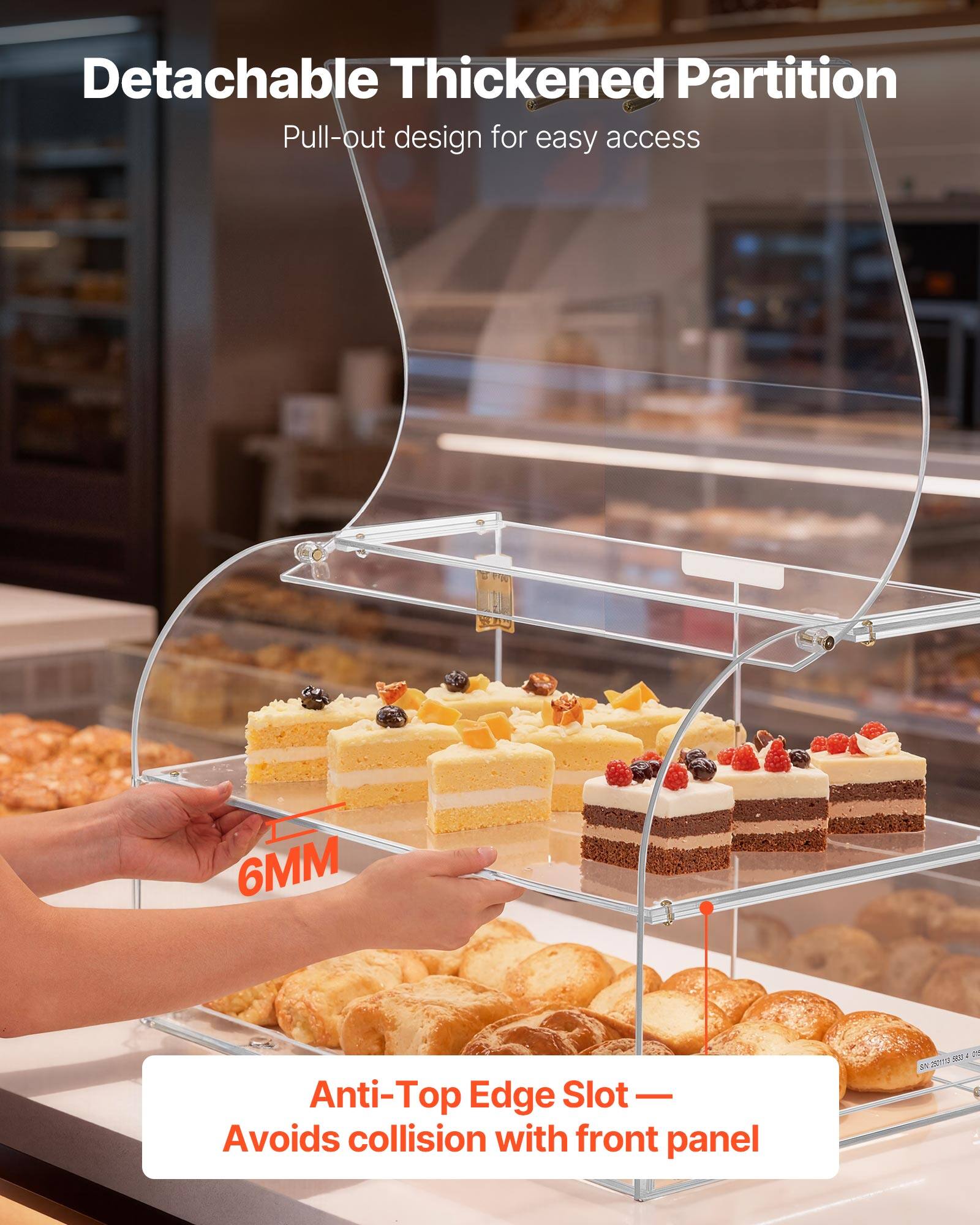 Detachable Thickened Partition  
Pull-out design for easy access  

6MM  
Anti-Top Edge Slot — Avoids collision with front panel