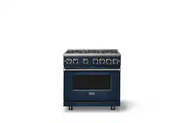 Viking - Pro 7 Series 5.6 Cu. Ft. Freestanding Sealed 4 Burner Gas Convection Range - Slate Blue - Slate Blue