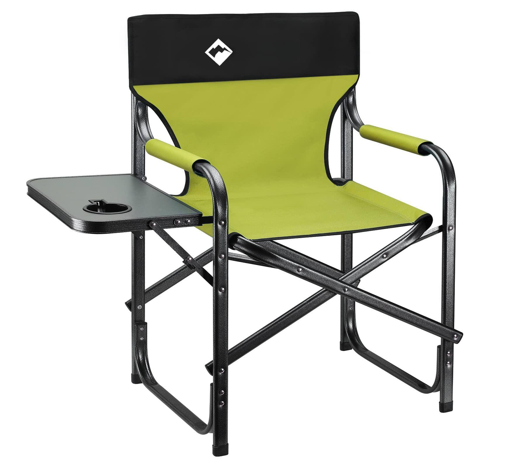 Front. JETRANSPORT - Heavy Duty Directors Chair Folding Camping Chairs With Cooler Bag Portable Foldable For Camp Tailgating - Green 20 D x 22 W x 35 H.