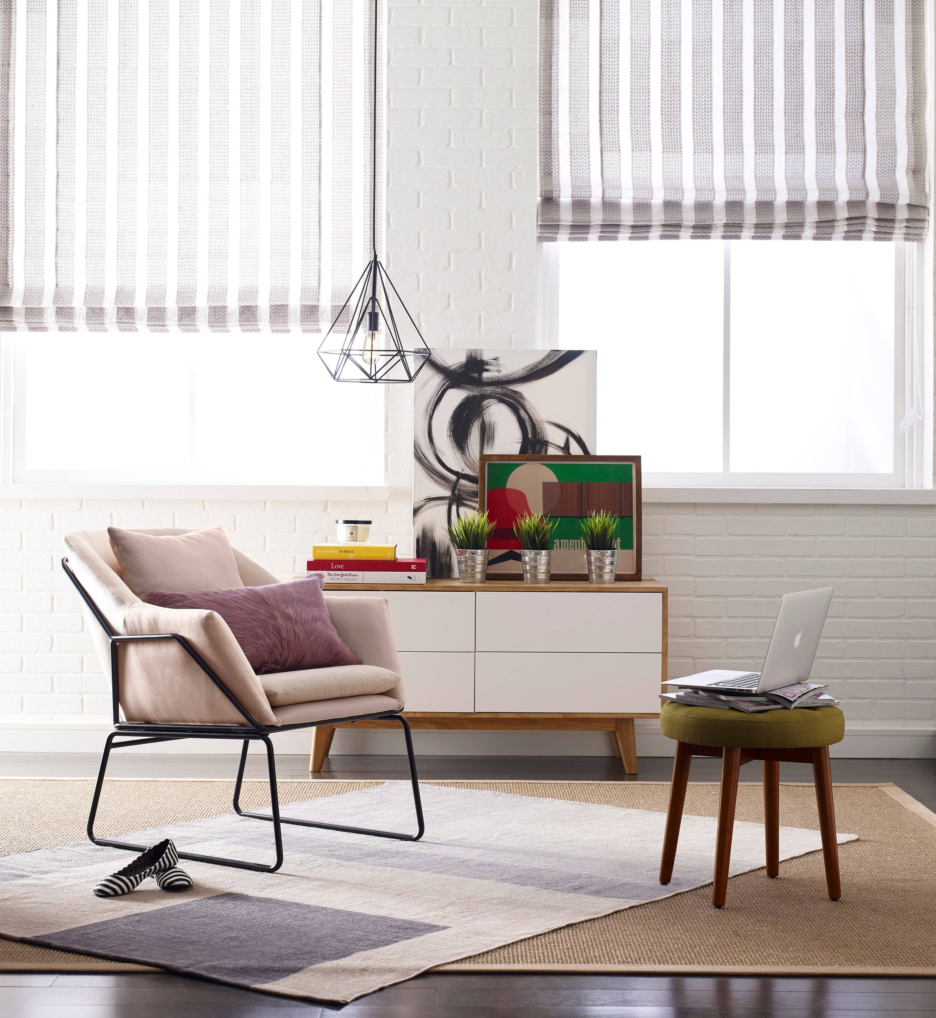 Angle. Elle Decor - Elle Decor Penelope Stool, Grey - Gray.