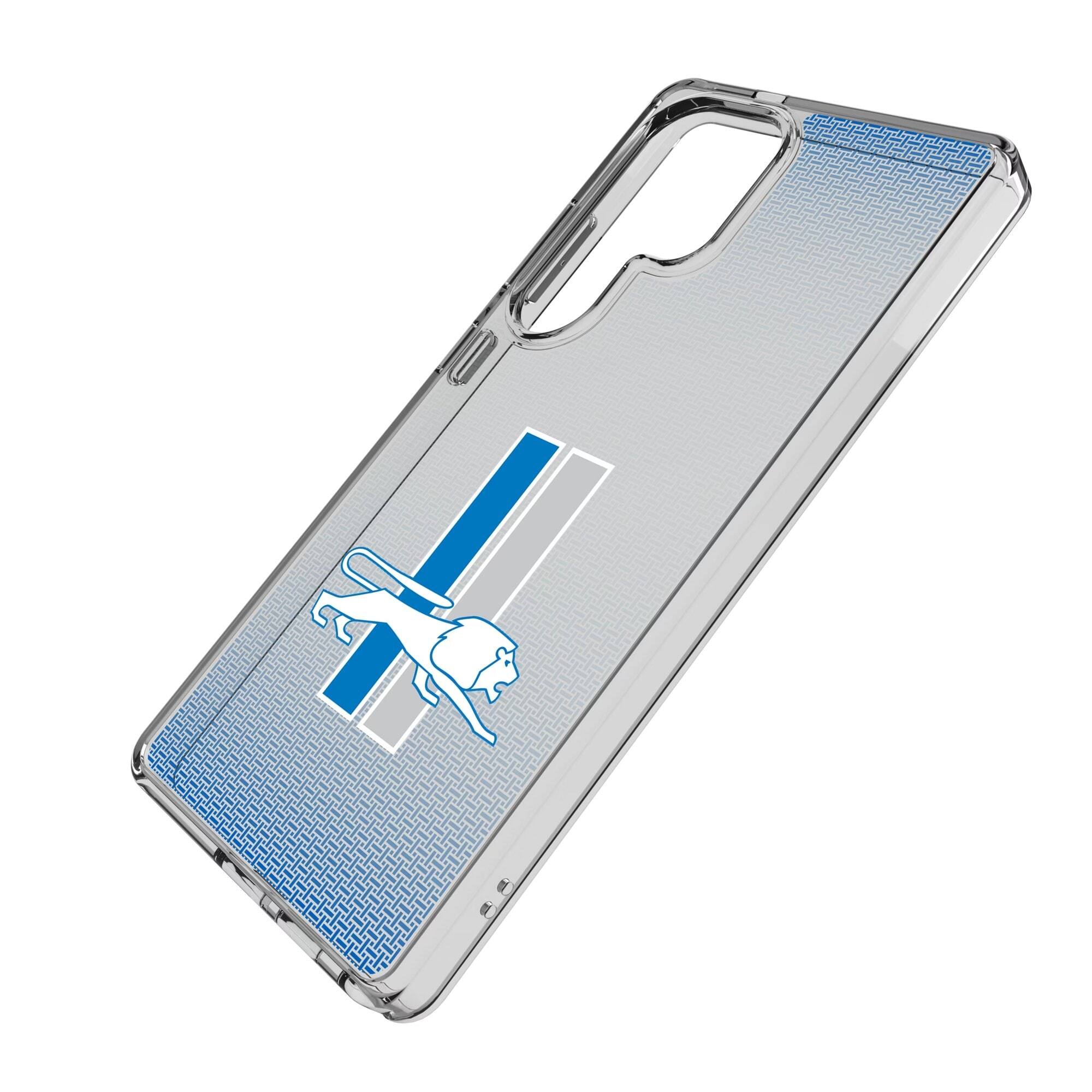 Alt View 1. Keyscaper - Detroit Lions Linen Logo Galaxy Clear Case - S24 - Multicolor.