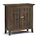 Front. Simpli Home - Bedford Low Storage Media Cabinet - Rustic Natural Aged Brown.