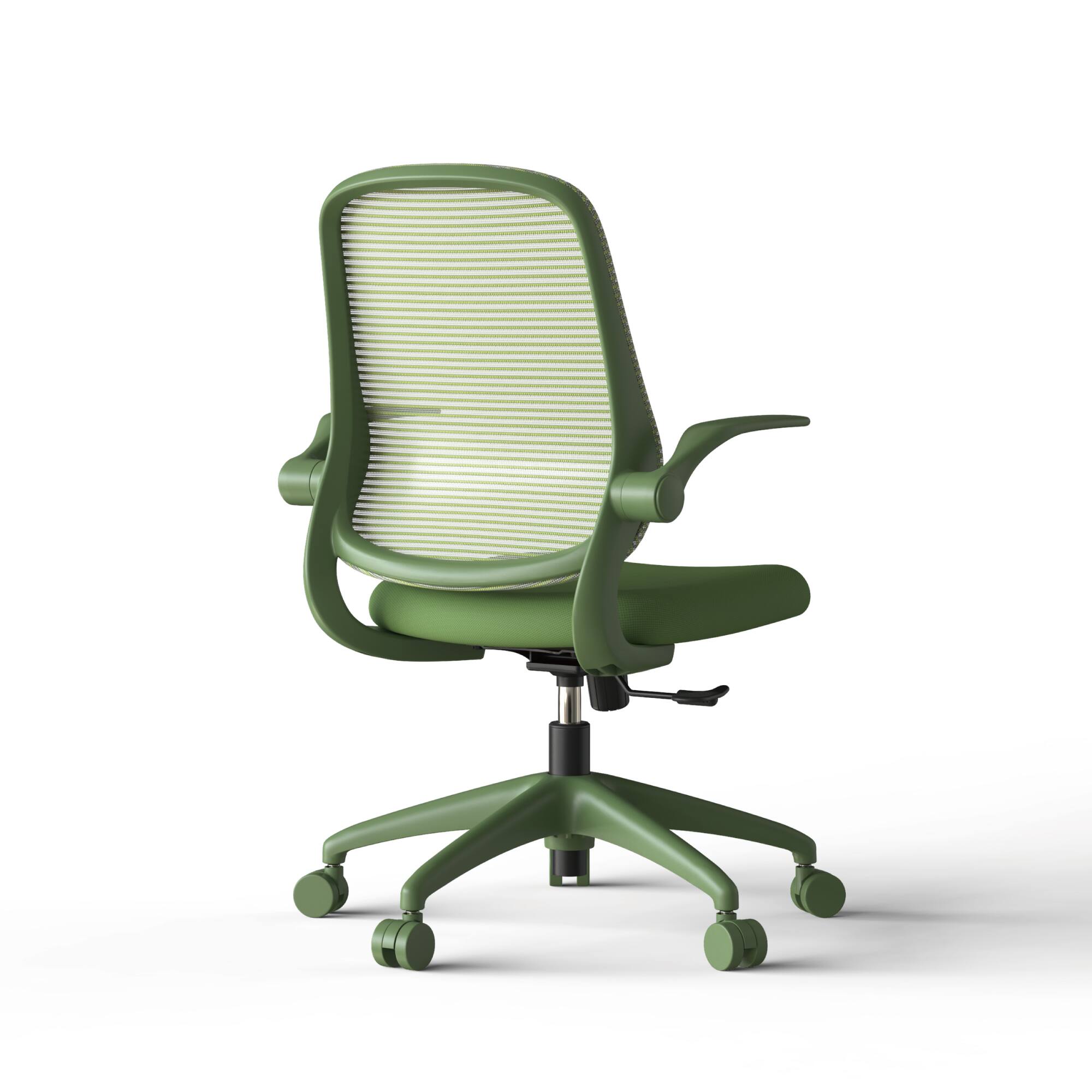 Alt View 4. Forest'nSky - Modern Ergonomic Office Chair – BIFMA Certified, 3D Flipping Arms, Fabric High-Back Executive Desk Chair, Green - Green.