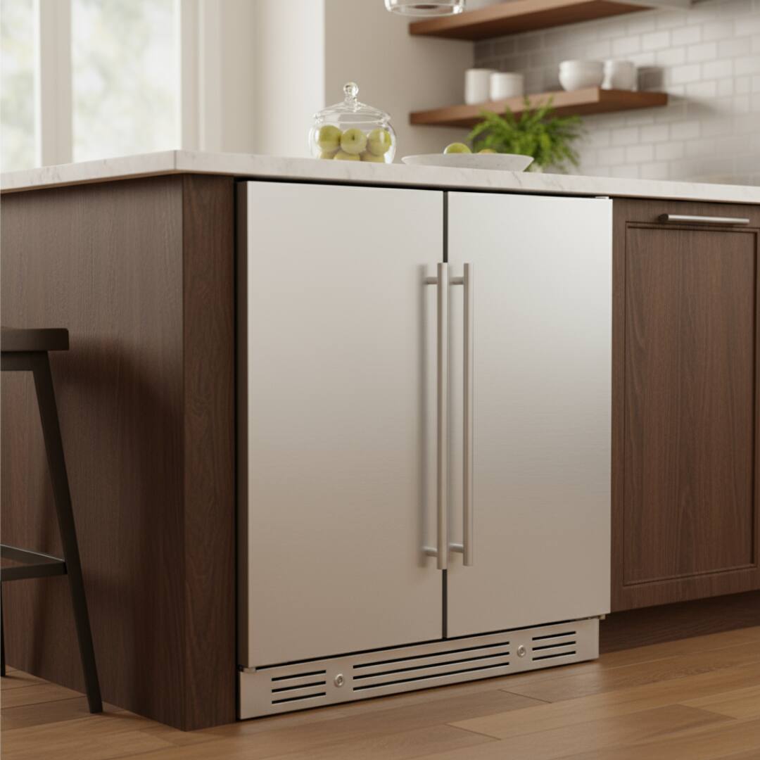 Alt View 8. Yeego - 30" Outdoor Dual Zone Wine & Beverage Cooler , 33 Bottle & 80 Can Built-in fridge-Stainless Steel - Stainless Steel.