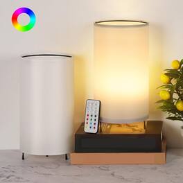 Oumilen - Set of 2 LED Table Lamps with Remote Control, 13 Colors Changing, Dimmable, Timer Function
