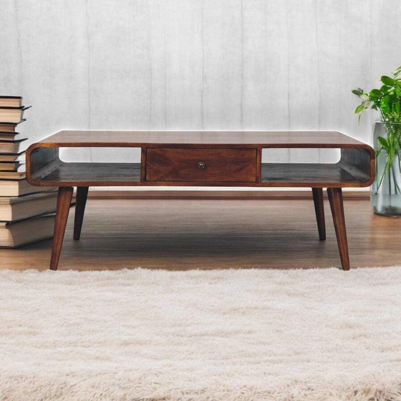 Alt View 7. Artisan Furniture - Avora 2 Drawer Chestnut Coffee Table, Brown - Brown.