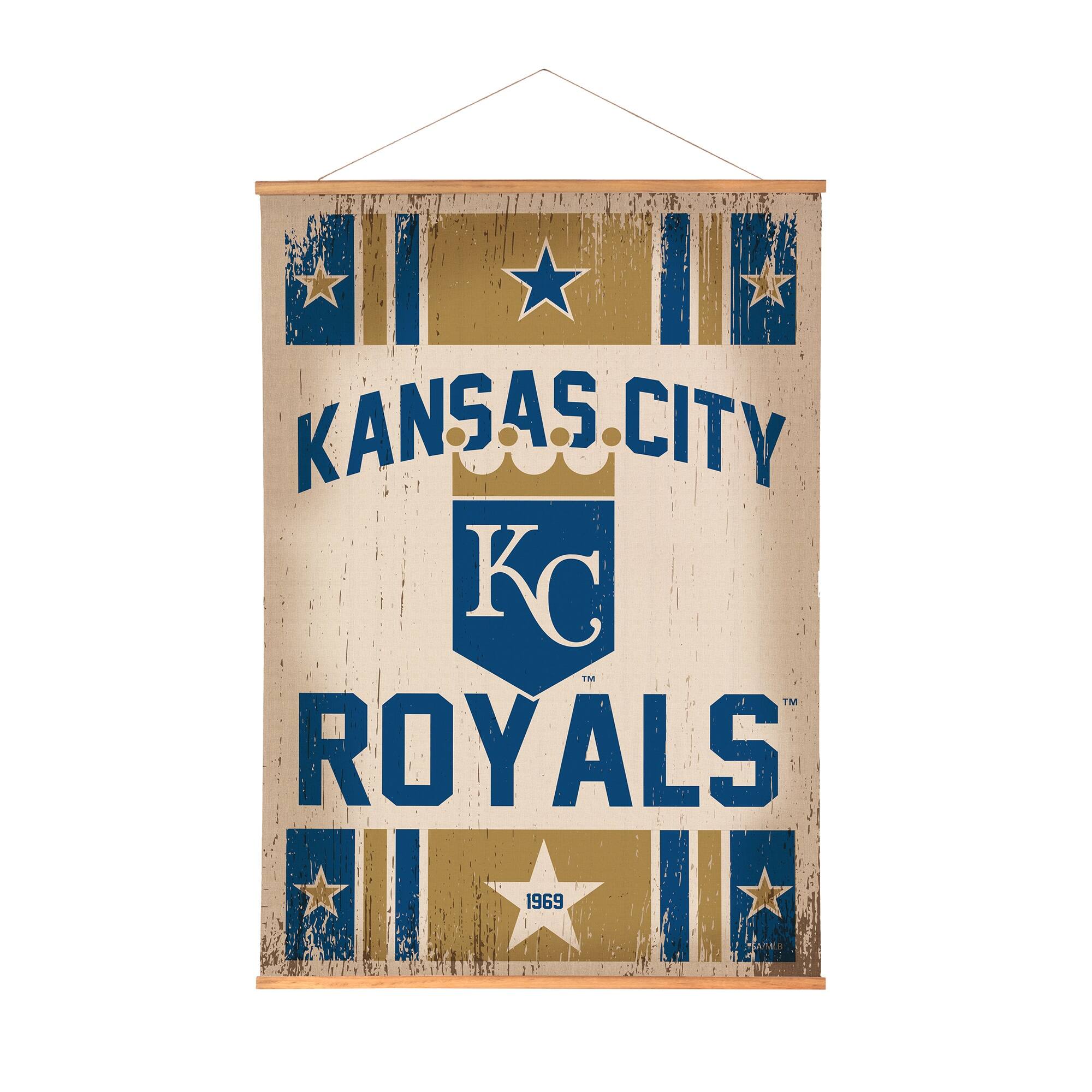 Kansas City Royals 36" x 54" Large Canvas Wall Art Tapestry with Wood Frame