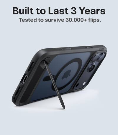 Torras Ostand L1 Professional Multi-Angle Magnetic Stand Case, iPhone 17 Pro, Black Torras Ostand L1 Professional Multi-Angle Magnetic Stand Case, iPhone 17 Pro, Black