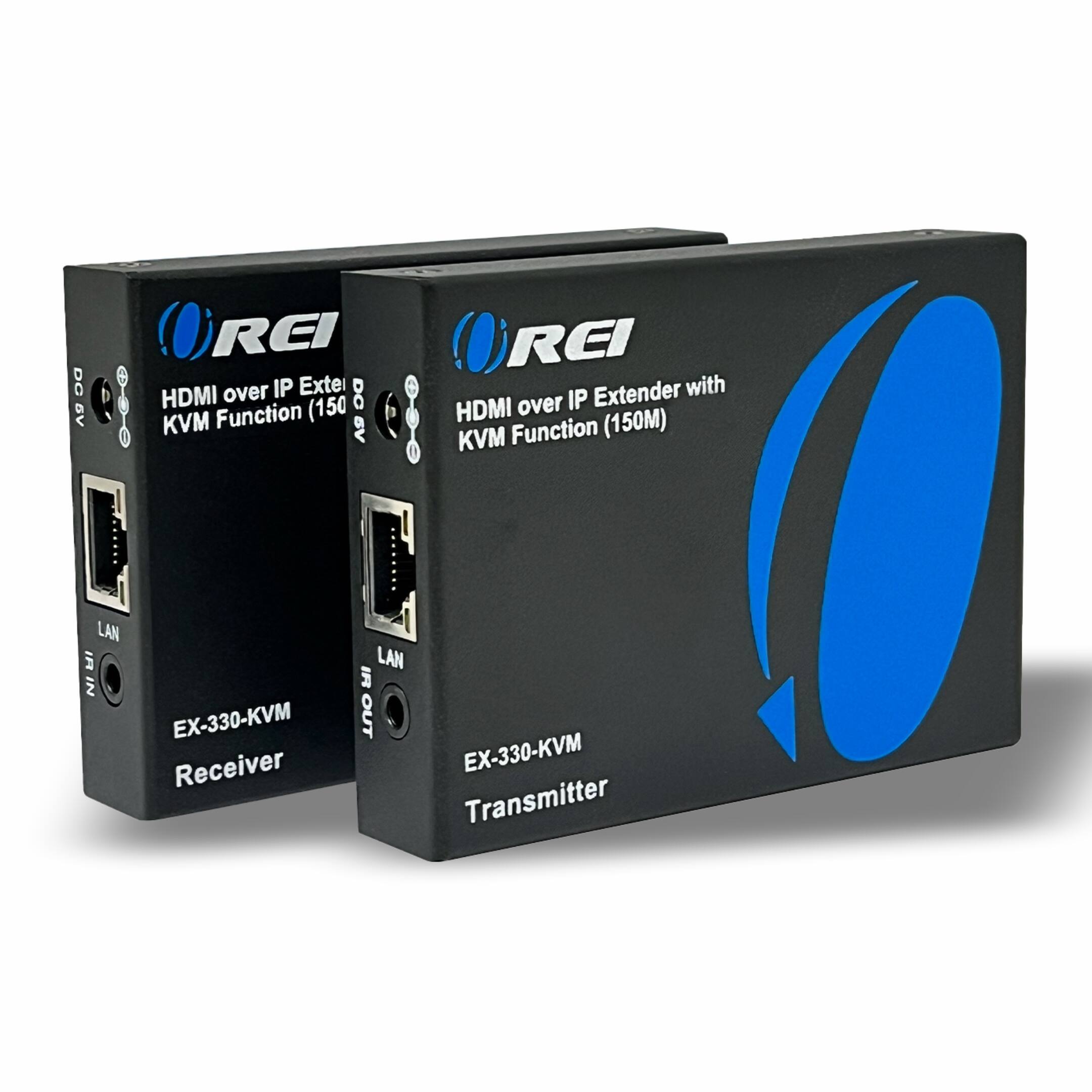 REI over IP Extender with HDMI over IP KVM Function (150M) LAN IR IN EX-330-KVM Receiver LAN IR OUT EX-330-KVM Transmitter