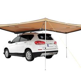 VEVOR - Vehicle Awning 270 Degree, 8.2' Height Retractable Car Side Awning, PU3000mm UV50+ Car Awning - Beige
