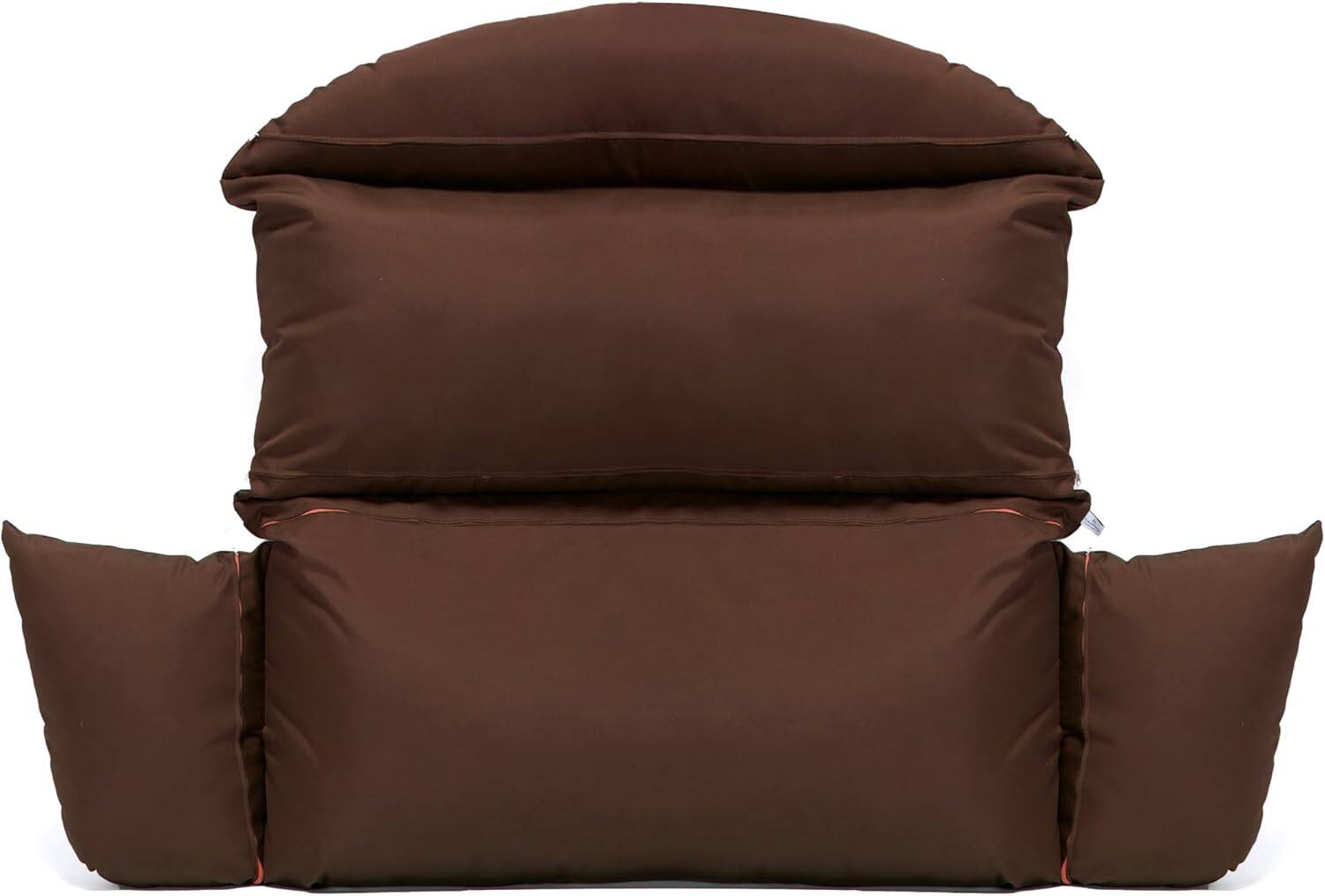 Left. LeisureMod - LeisureMod 2-Person Swing Chair Cushion, Plush Oxford Fabric, Weather-Resistant Hanging Egg Chair Replacement - Brown.