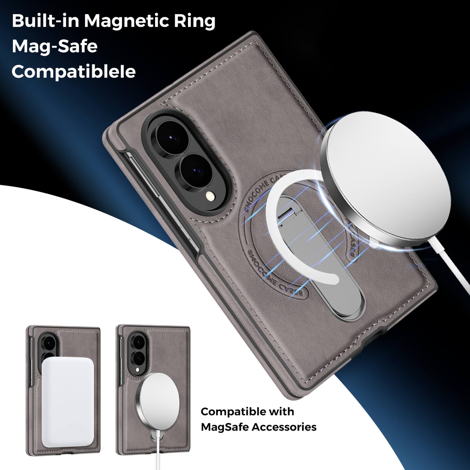 Built-in Magnetic Ring  
Mag-Safe Compatible  
Compatible with MagSafe Accessories