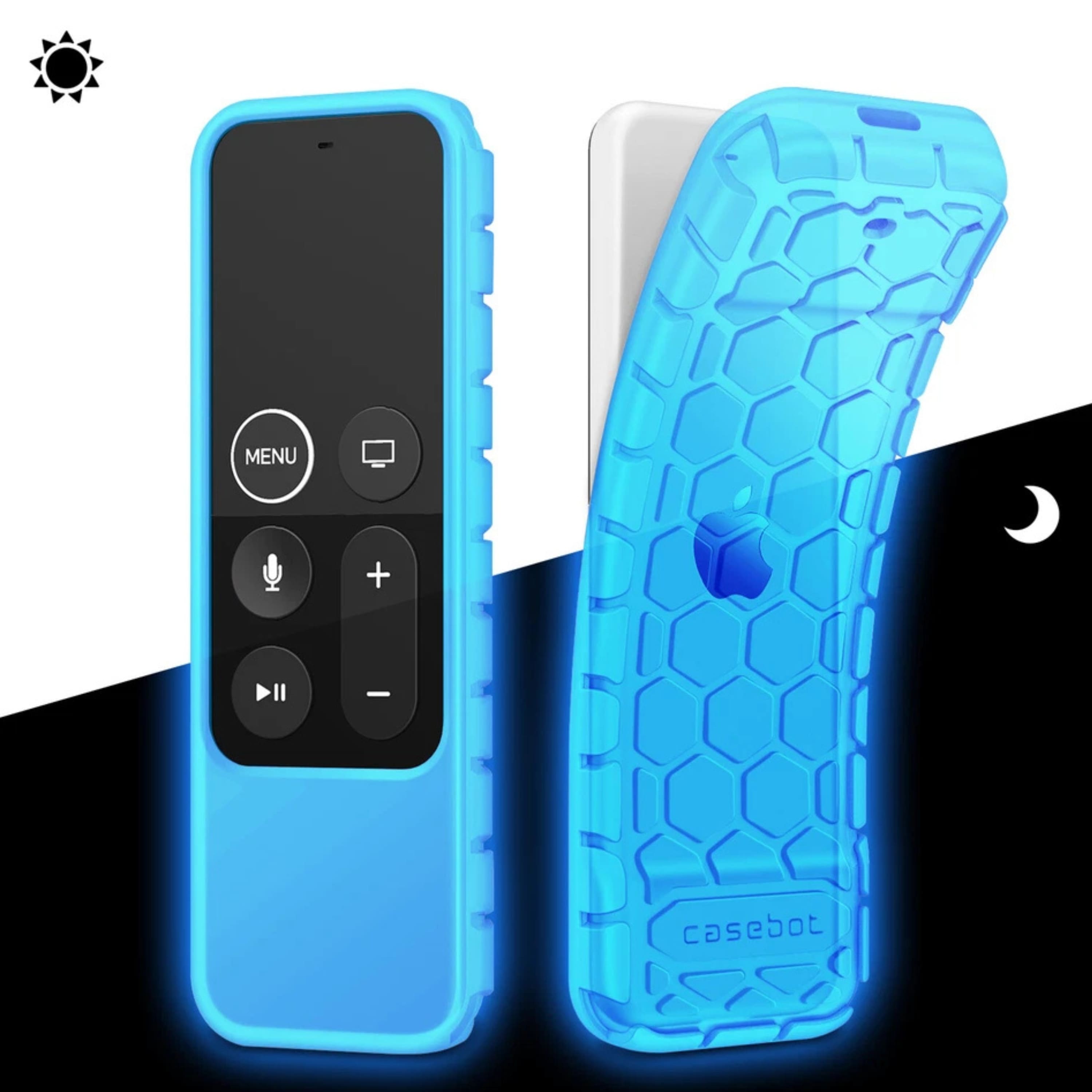 Kitcheniva - Silicone Case For Apple TV 4K / 4th Gen Siri Remote Controller Skyblue Glow in the Dark - Skyblue Glow in the Dark