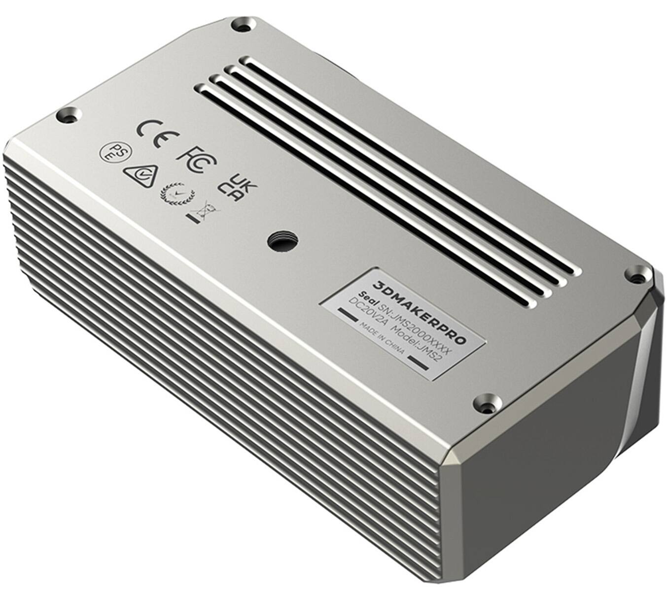 The text on the image reads: "PS CE CEC FC J Seal DC20V2A 3DMAKERPRO MADE IN CHINA Model:JMS2".