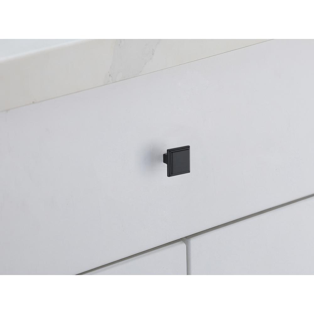 Alt View 1. Elegant Decor - Wilow 1" Matte Black Square Knob Multipack (Set of 10) - Matte Black.