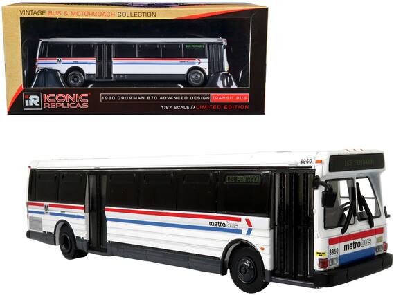 VINTAGE BUS & MOTORCOACH COLLECTION
ICONIC REPLICAS
1980 GRUMMAN 870 ADVANCED DESIGN TRANSIT BUS
1:87 SCALE // LIMITED EDITION
8960
163 PENTAGON
metrobus