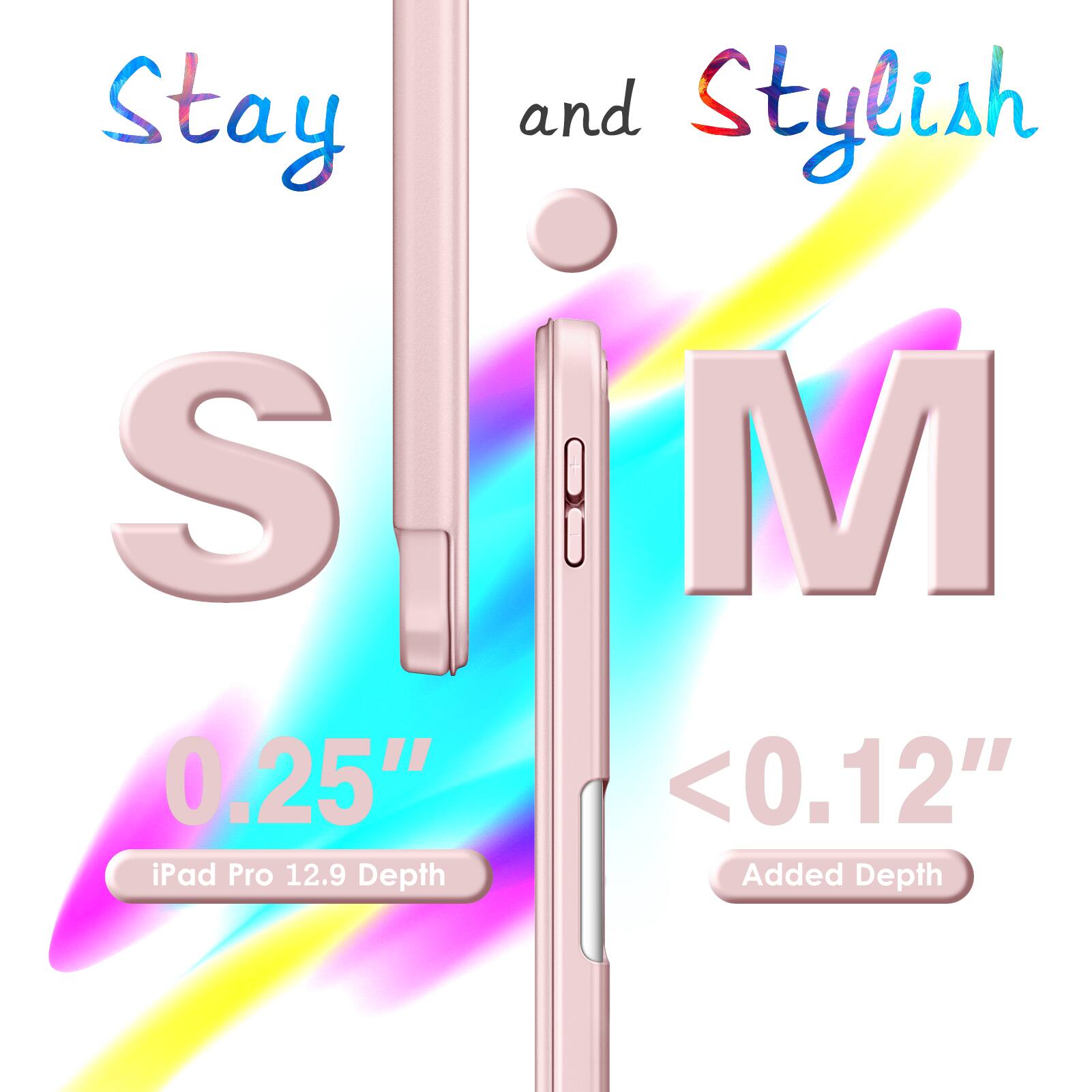 Stay and Stylish  
S M  
0.25" iPad Pro 12.9 Depth  
<0.12" Added Depth