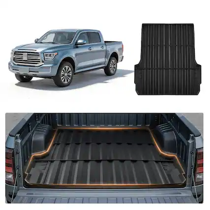 Front. VEVOR - Truck Bed Mat, TPE, Fit for 2023-2026 Chevy Colorado&GMC Canyon 5FT Bed, Heavy Duty Custom Fit, All Weather Protection - Black.