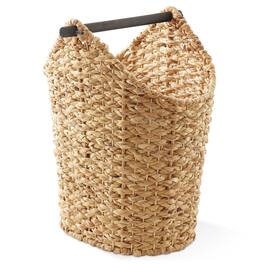 Casafield - Toilet Paper Roll Holder Storage Basket - Hyacinth Wicker Bathroom Tissue Bin - Natural